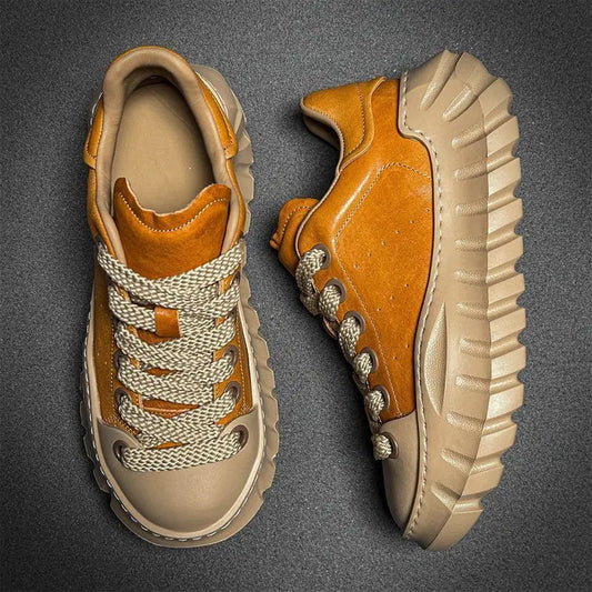 TEEK - Mens Leather Platform Laced Chunk Sneaker SHOES theteekdotcom