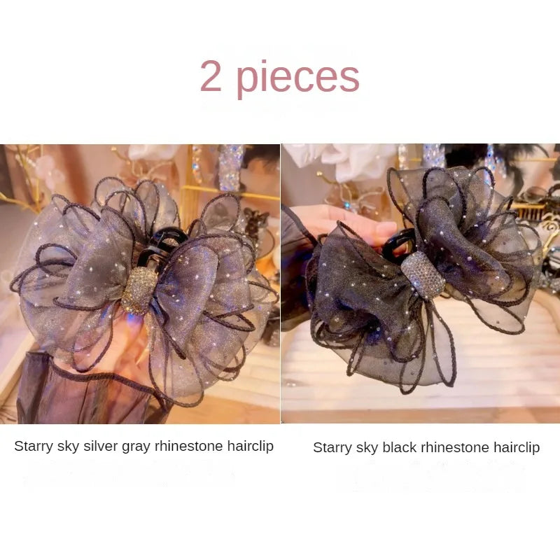 TEEK - Lace Mesh Butterfly Ribbon Bow Hair Claw HAIR theteekdotcom 2pcs