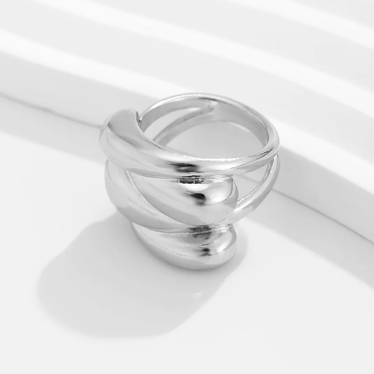 TEEK - Styled Geometric Bangle Bracelet JEWELRY theteekdotcom ring silver 0749