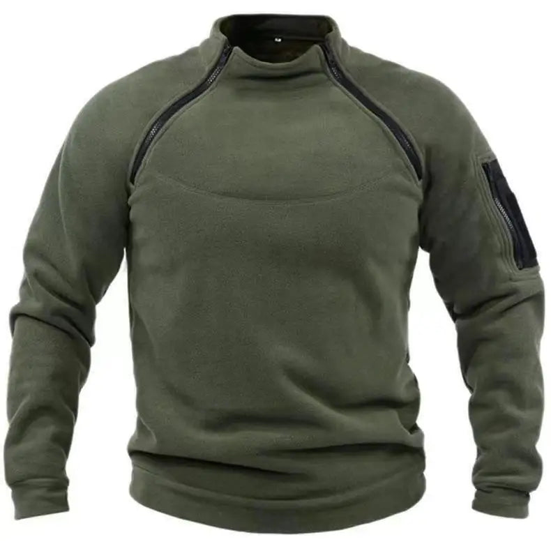 TEEK - Mens Double Zip Tide Sweatshirt TOPS theteekdotcom Military Green S