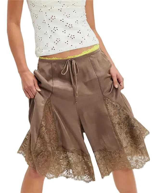 TEEK - Women Lace Trim Shorts SHORTS theteekdotcom H S