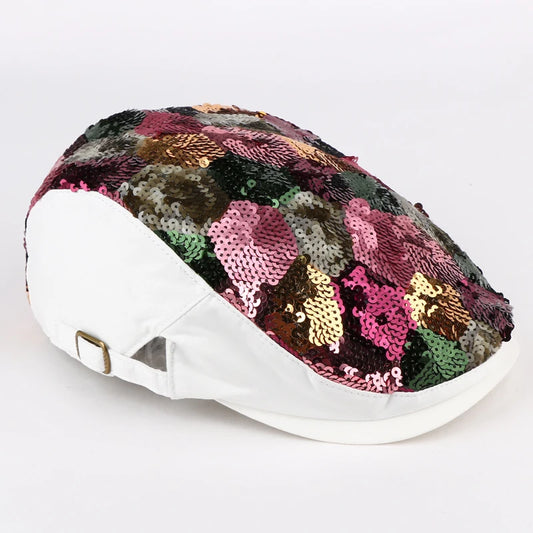 TEEK - Sequin Floral Beret Cap HAT theteekdotcom