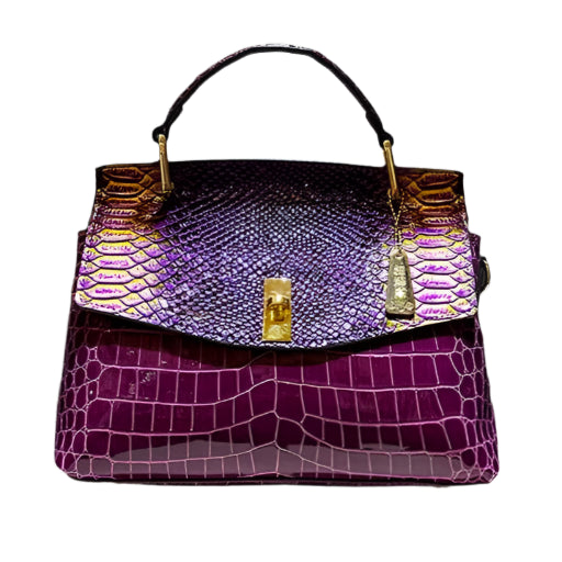 TEEK - Luxury Croc Print Bag BAG theteekdotcom Purple 28x19x10cm
