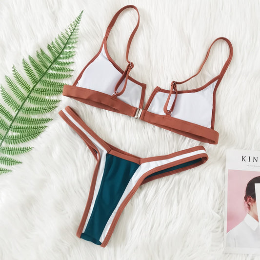 TEEK - Vintage Micro V-Bra Brazilian Thong Bikini SWIMWEAR theteekdotcom