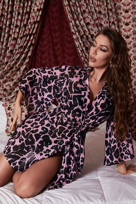 TEEK - Pink Leopard Mesh Robe ROBE TEEK 3W