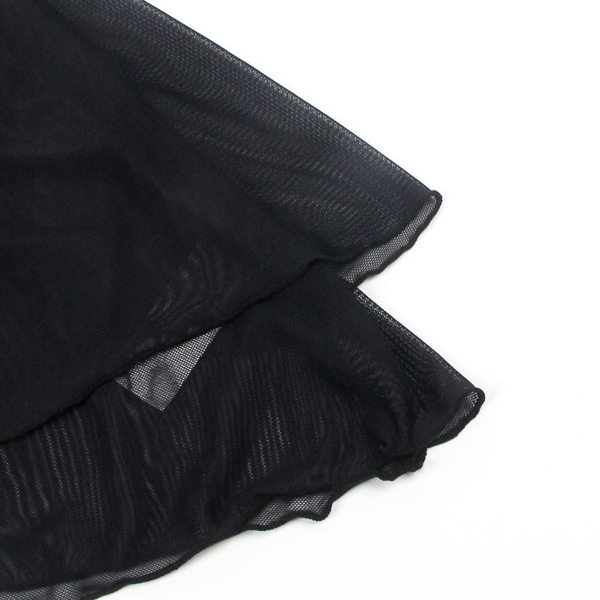 TEEK - Black Mesh Leather Chemise LINGERIE TEEK 3W