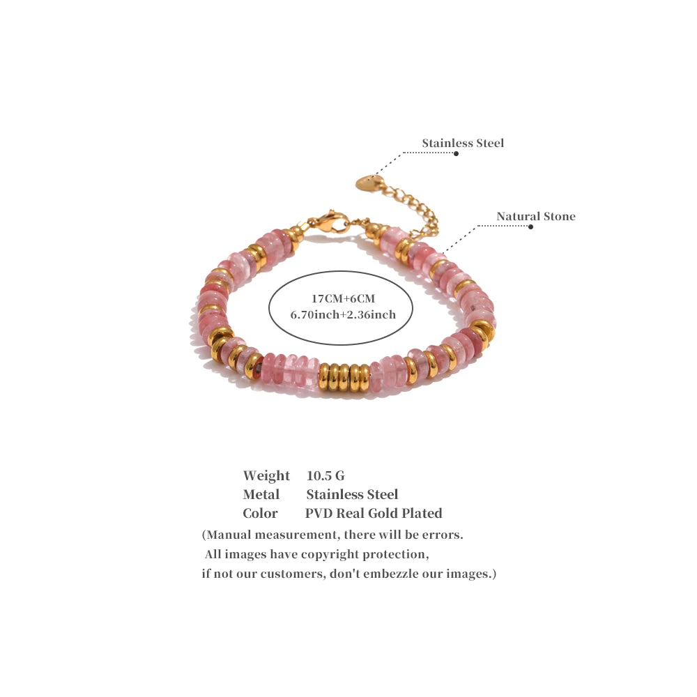 TEEK - Colorful Natural Stone Beads Chain Handmade Bracelet JEWELRY theteekdotcom