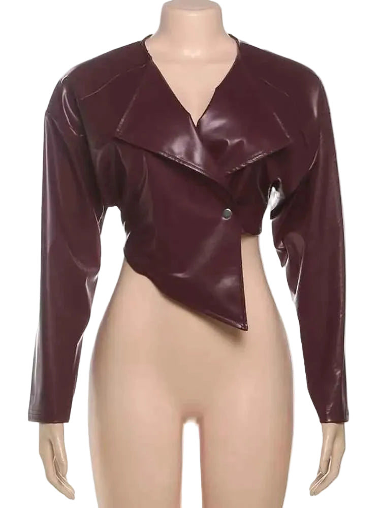 TEEK - Solid Lapel Full Sleeve Crop Jacket JACKET theteekdotcom
