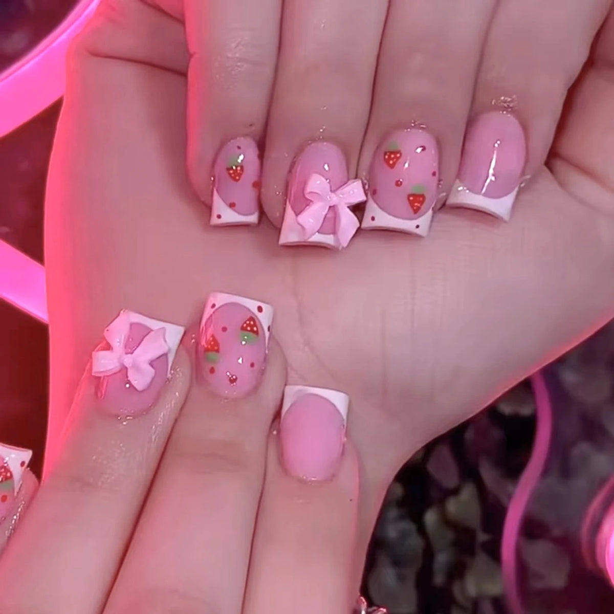 TEEK - 24pcs Romantic Decor False Almond Nails NAIL ART theteekdotcom 29
