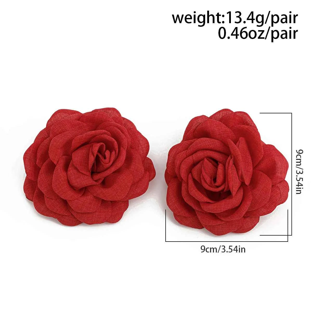 TEEK - Exaggerated Large Rose Flower Earrings JEWELRY theteekdotcom