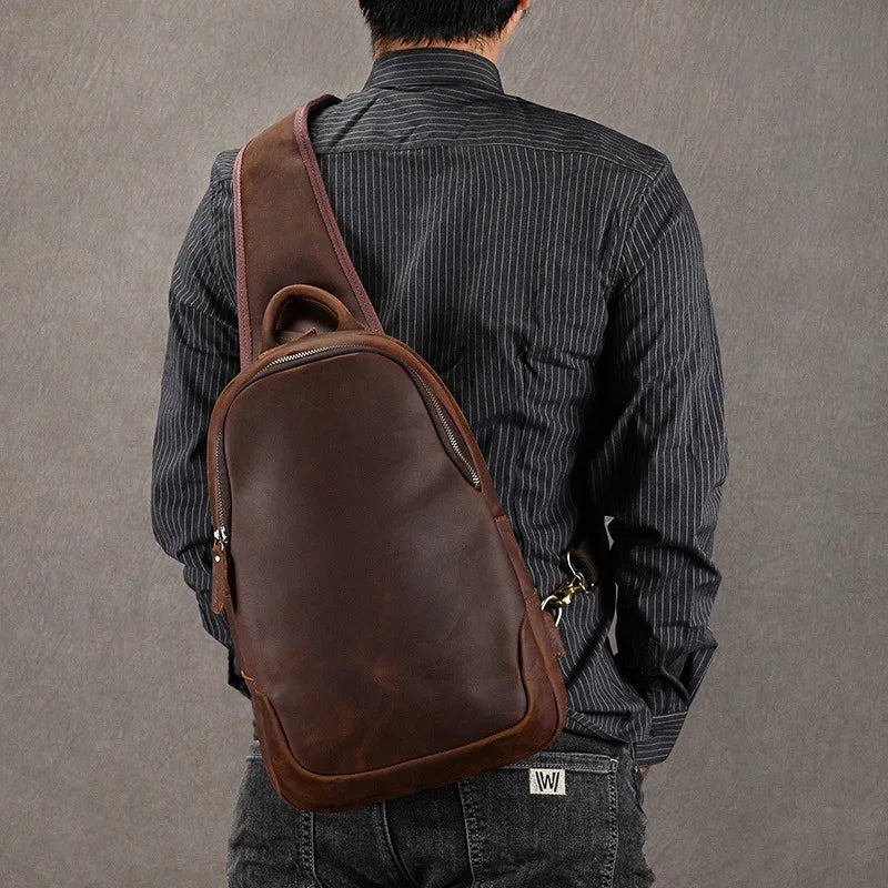 TEEK - Large Size Genuine Leather Single Shoulder Backpack BAG theteekdotcom