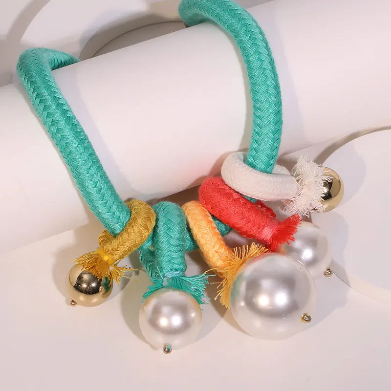 TEEK - Statement Beads Color Rope Necklace JEWELRY theteekdotcom