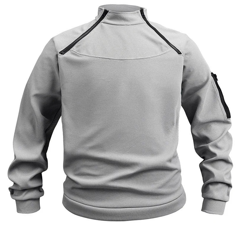 TEEK - Mens Double Zip Tide Sweatshirt TOPS theteekdotcom Grey S