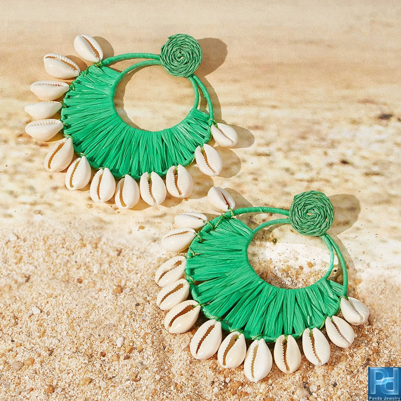 TEEK - Shell Circled Drop Earrings JEWELRY theteekdotcom