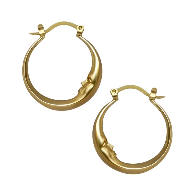 TEEK - Hoop Moon Earrings JEWELRY theteekdotcom gold