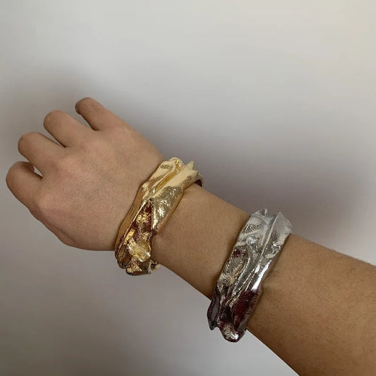 TEEK - Vintage Metal Irregular Lava Textured Bracelets JEWELRY theteekdotcom
