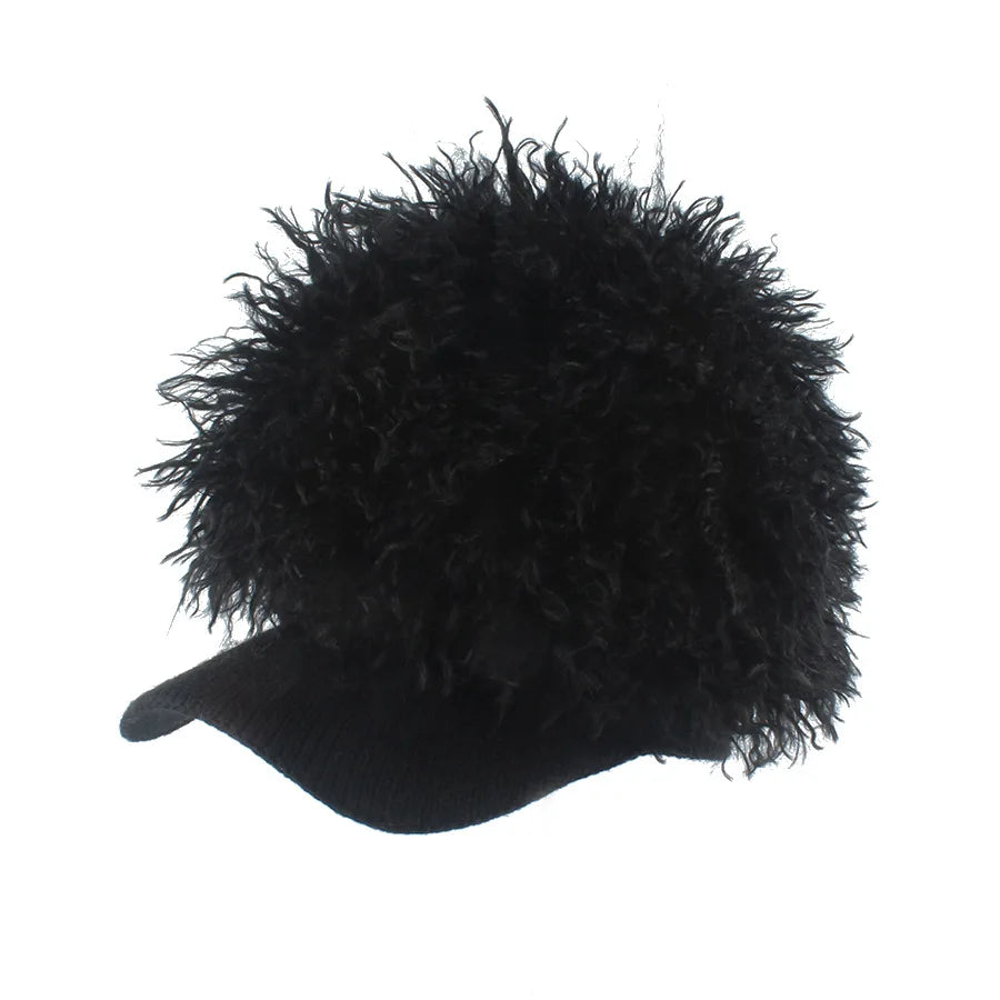 TEEK - Furry Velvet Knitted Baseball Cap HAT theteekdotcom black
