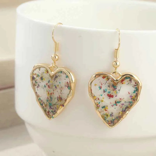 TEEK - Cute Heart Shaped Floral Earrings