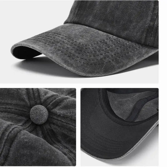 Baseball Cap Washed Cotton Men Women Snapback Hat Vintage Hip Hop Caps Solid Color Dad Hat Bone Casquette Outdoor Casual Sport TEEK