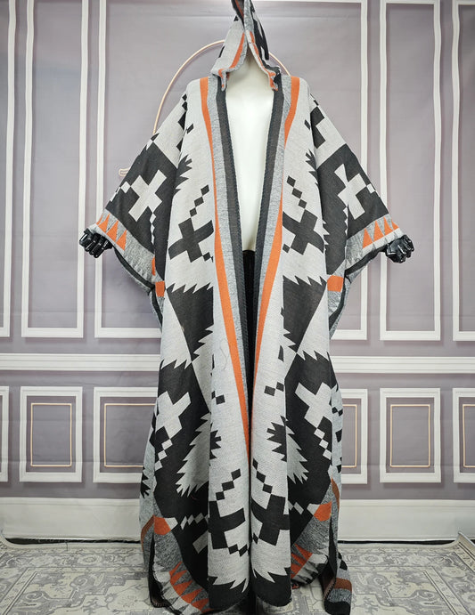 TEEK - Tribe Hooded Open Long Cardigan COAT theteekdotcom 1 One Size