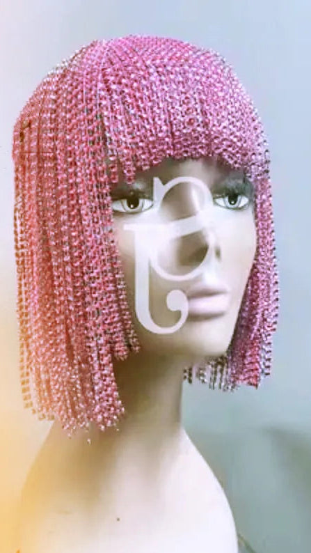 TEEK - Sparkly Tassel Chain Wig HAIR theteekdotcom Pink One Size