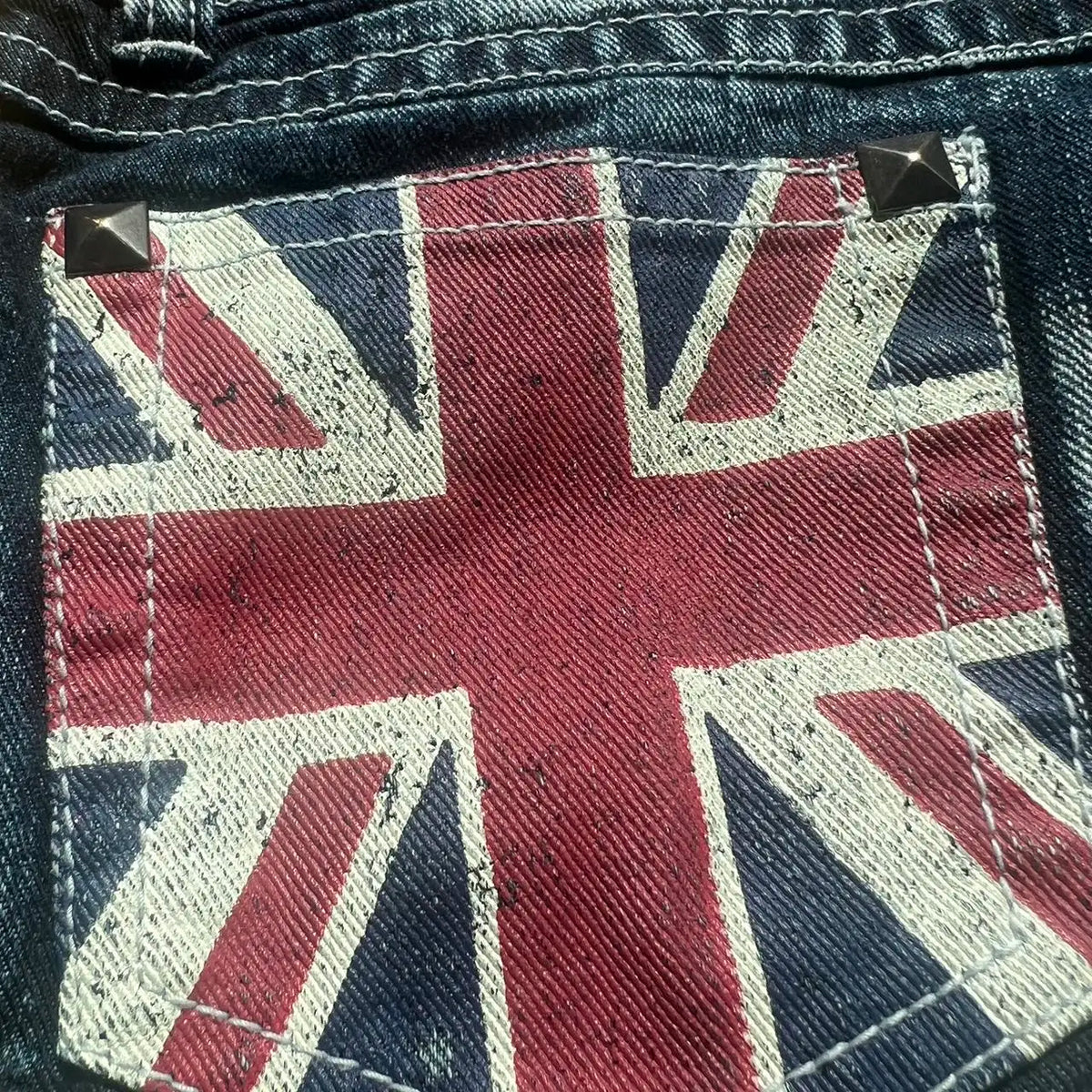 TEEK - British Flag Print Mini Denim Shorts SHORTS theteekdotcom