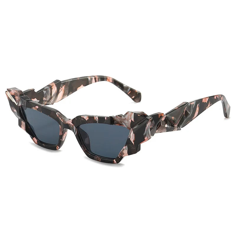 TEEK - Color Collage Cateye Sunglasses EYEGLASSES theteekdotcom Flower-Black