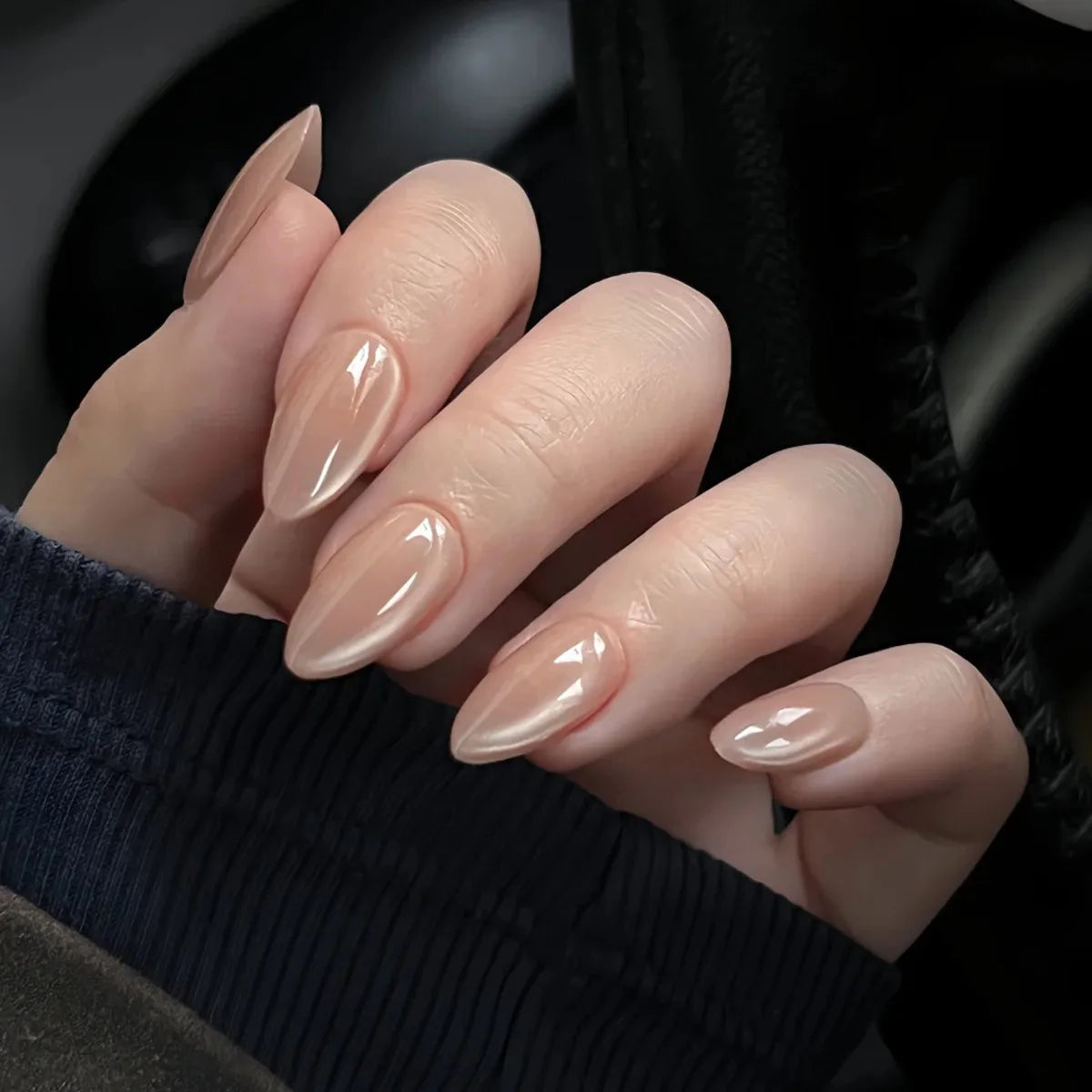 TEEK - 24Pcs Sheer Tip 3D Acrylic Almond Medium Press on Fake Nails NAIL ART theteekdotcom 37