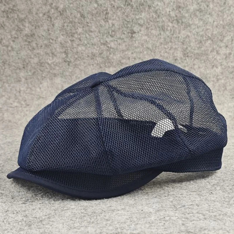 TEEK - Octagonal Mesh Newsboy Cap HAT theteekdotcom Blue XL 61-62cm/24.4in