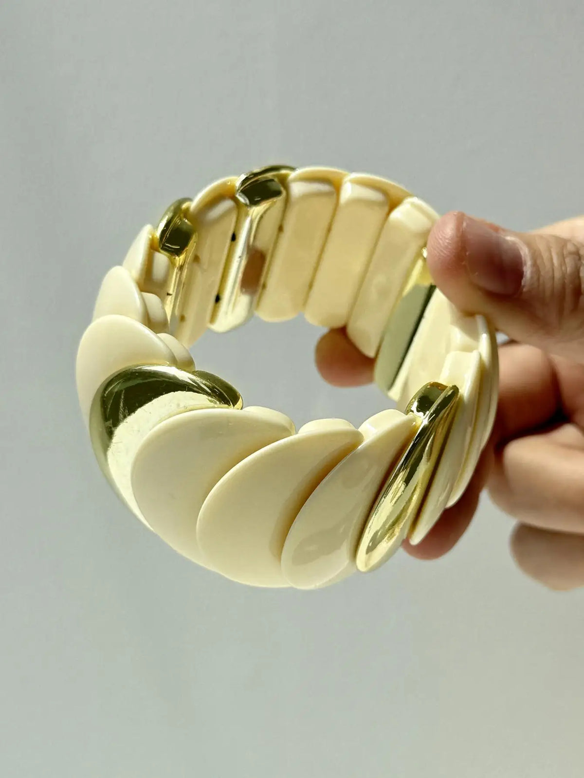 TEEK - Chunky Sunrise Yellow White Texture Silver Plated Bracelet JEWELRY theteekdotcom T