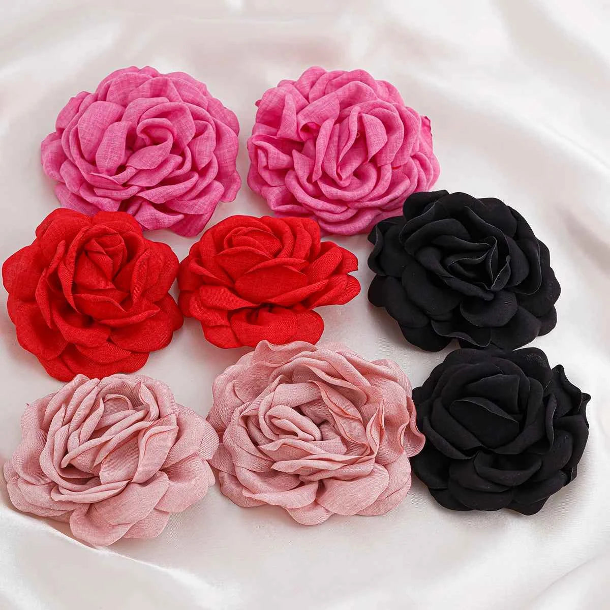 TEEK - Exaggerated Large Rose Flower Earrings JEWELRY theteekdotcom