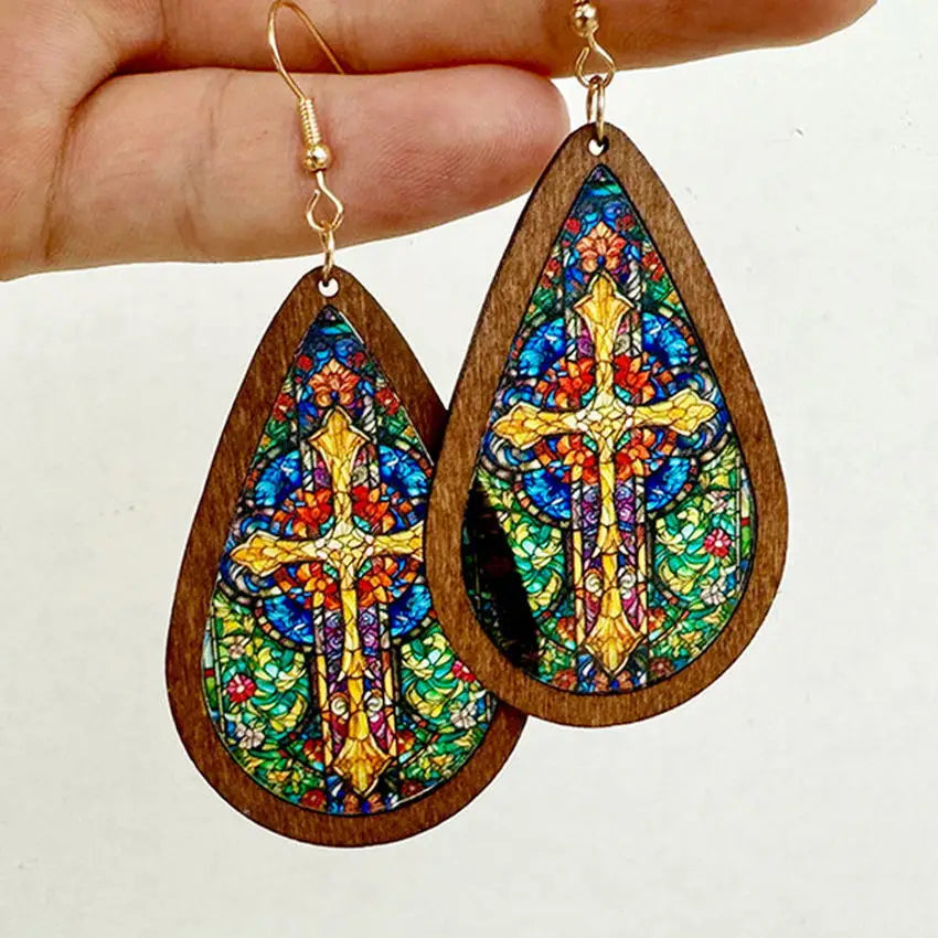 TEEK - Mosaic Stained Glass Earrings JEWELRY theteekdotcom 3