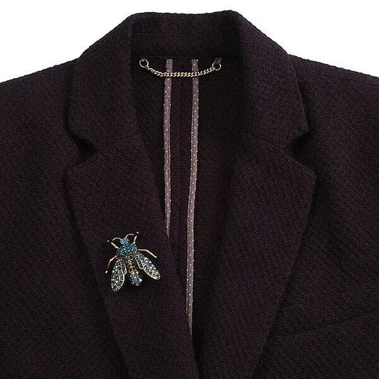 TEEK - Blue Crystal Fly Brooch JEWELRY theteekdotcom