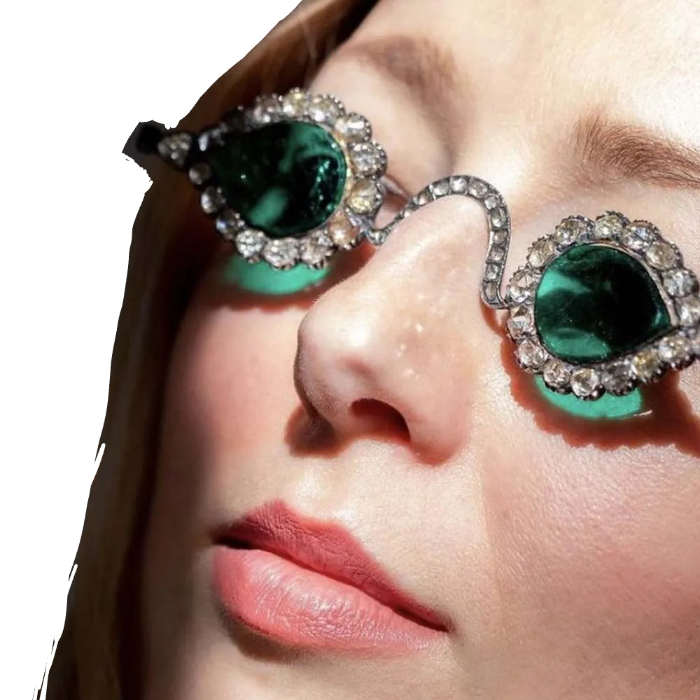 TEEK - Green Water Drop Sunglasses EYEGLASSES theteekdotcom Gold