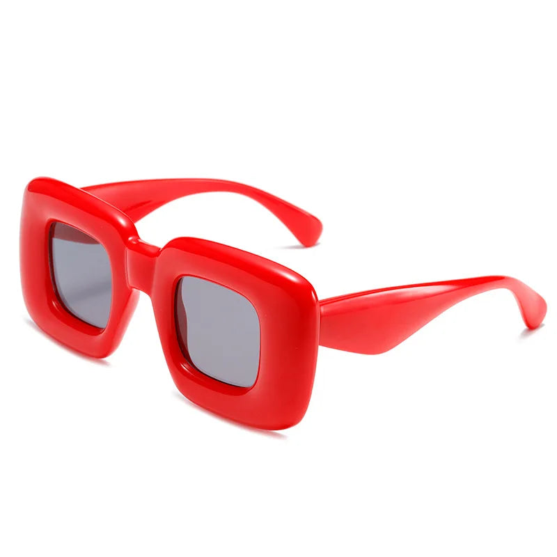 TEEK - Plump Cube Colorful Square Sunglasses EYEGLASSES theteekdotcom Red gray