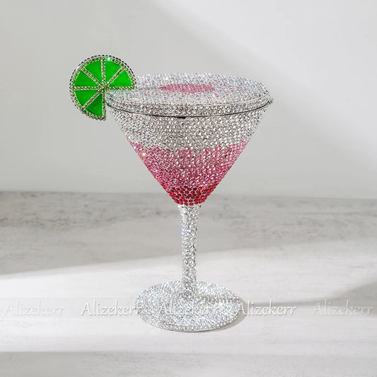 TEEK - Goblet Shaped Crystal Evening Bag BAG theteekdotcom Pink B