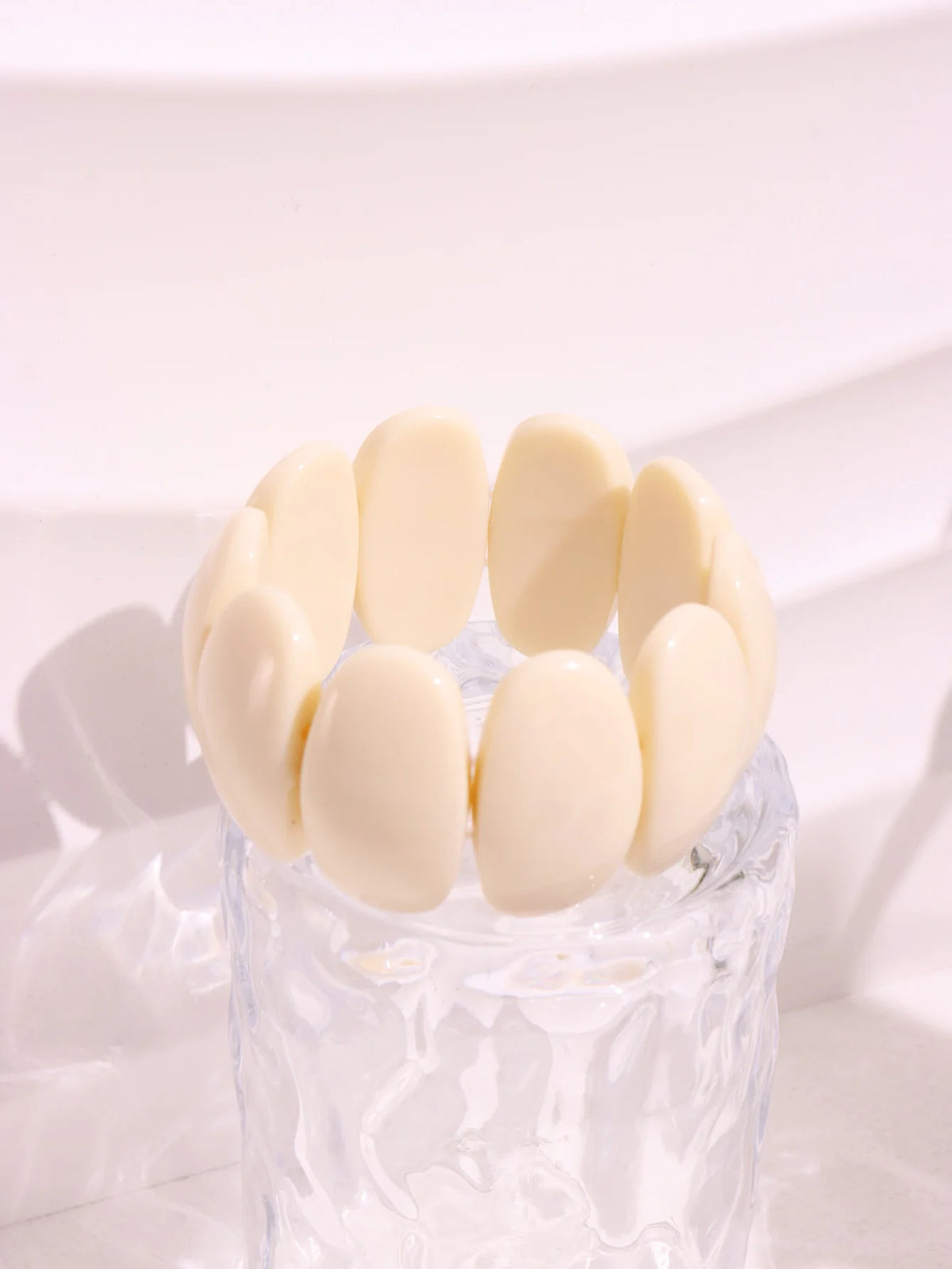 TEEK - Chunky Sunrise Yellow White Texture Silver Plated Bracelet JEWELRY theteekdotcom F