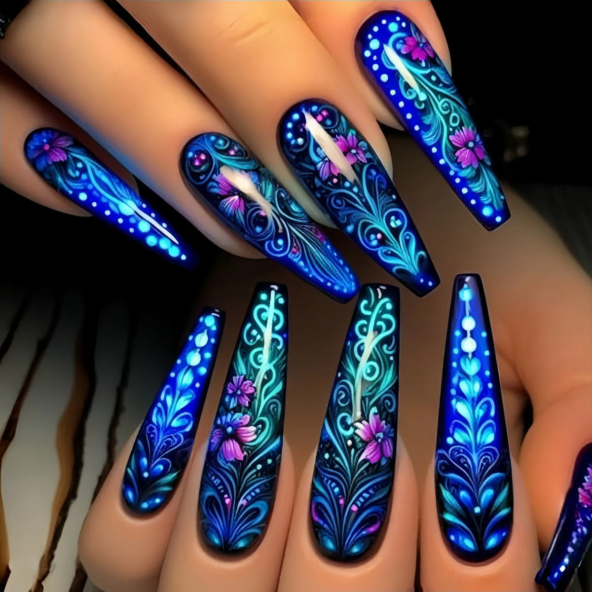 TEEK - 24pcs/set Fake Nails Set NAIL ART theteekdotcom 1952