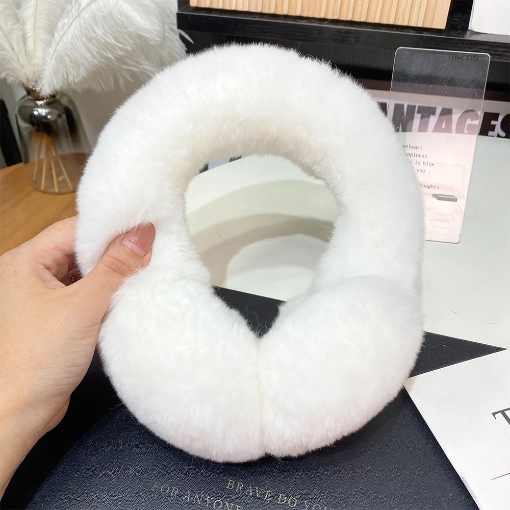 TEEK - Soft Warm Cable Real Fluff Earmuffs EARMUFFS theteekdotcom white