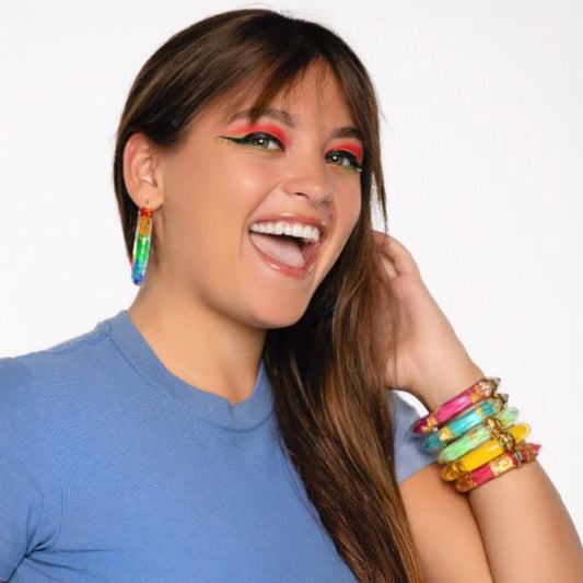 TEEK - PRIDE Rainbow Tie Dye Lucite Hoops JEWELRY TEEK GNH