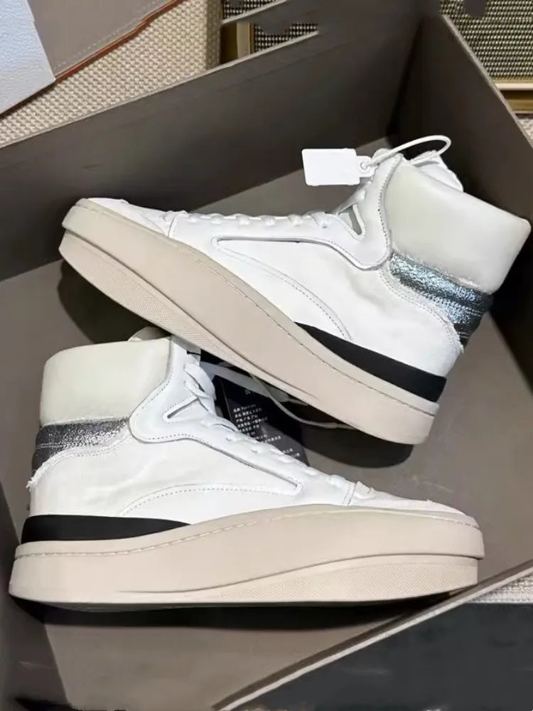 TEEK - Mens Spliced Canvas Genuine Leather High Top Sneakers SHOES theteekdotcom