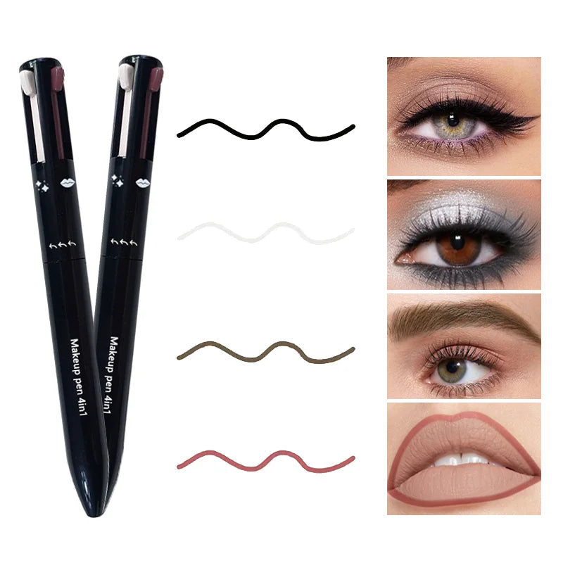TEEK - 4-in-1 Multi-Functional Lip Liner Eyeliner Eyebrow Pen MAKEUP theteekdotcom 4in1-black