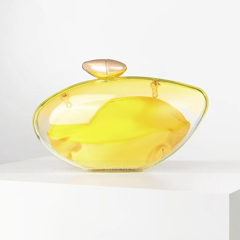 TEEK - Transparent Acrylic Evening Graduated Clutch BAG theteekdotcom Yellow