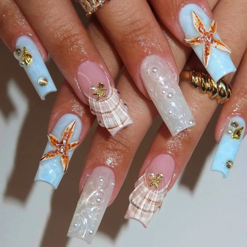TEEK - 24pcs Romantic Decor False Almond Nails NAIL ART theteekdotcom 21