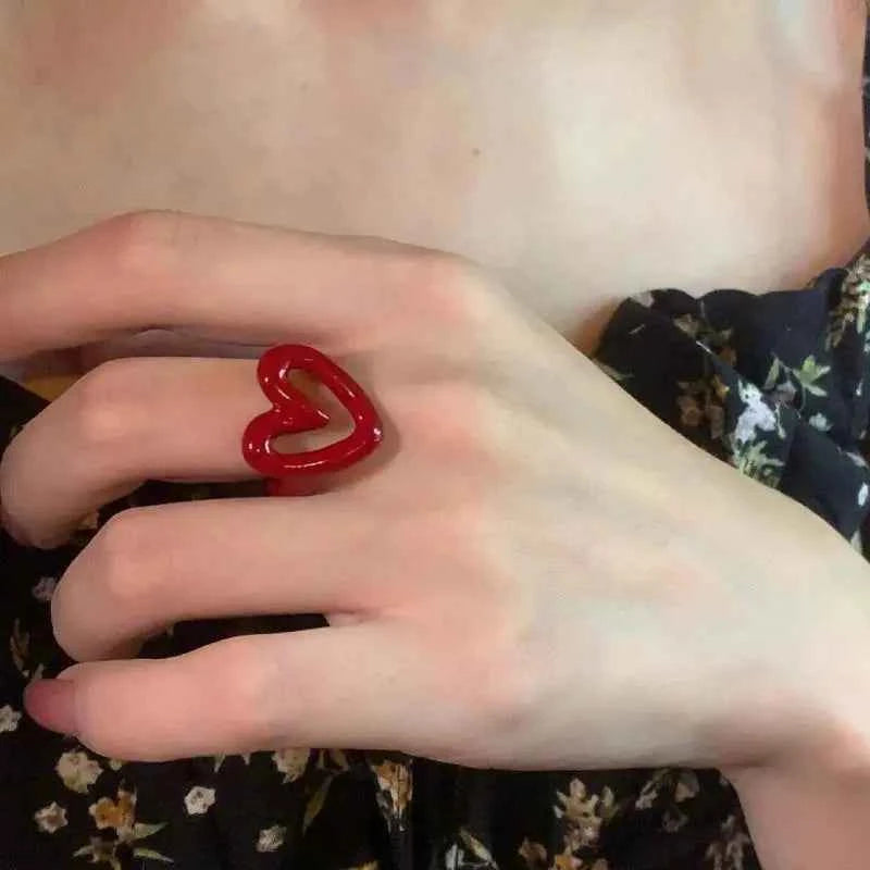 TEEK - Enamel Heart Love Rings JEWELRY theteekdotcom