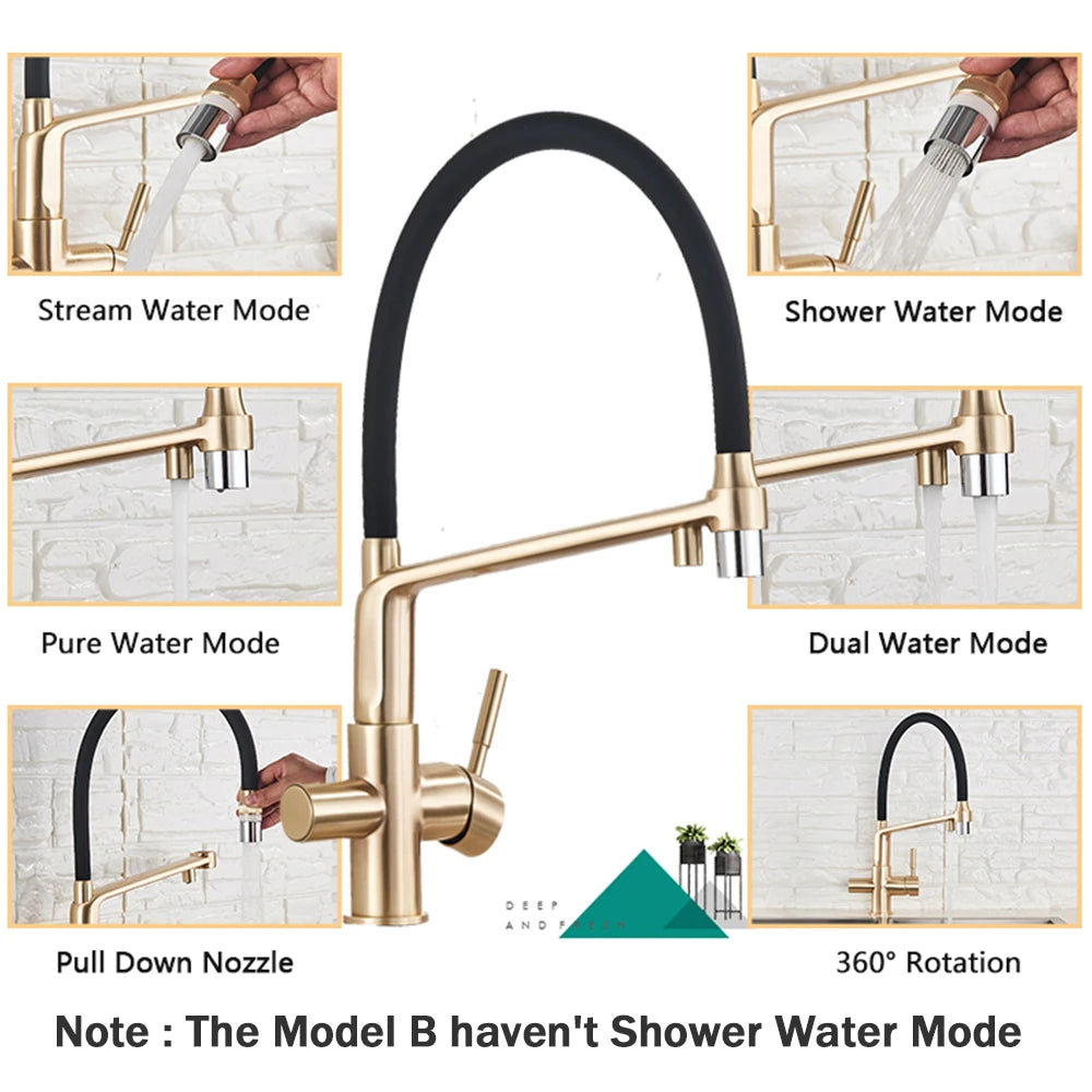 TEEK - Pull Down Purification Filter 360 Swivel Kitchen Faucet HOME DECOR theteekdotcom