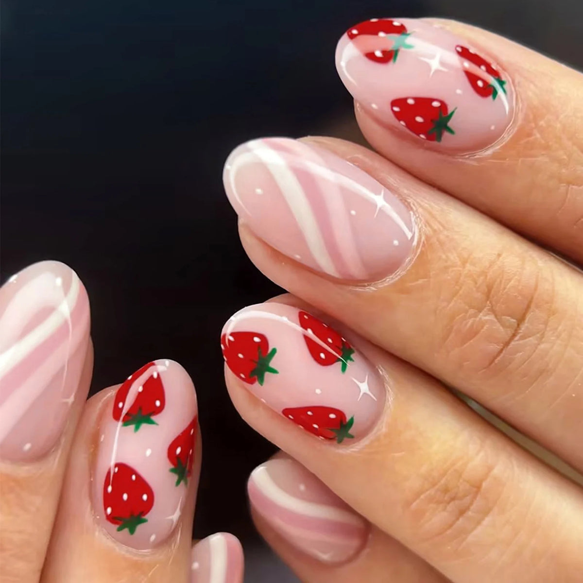 TEEK - 24pcs Romantic Decor False Almond Nails NAIL ART theteekdotcom 30
