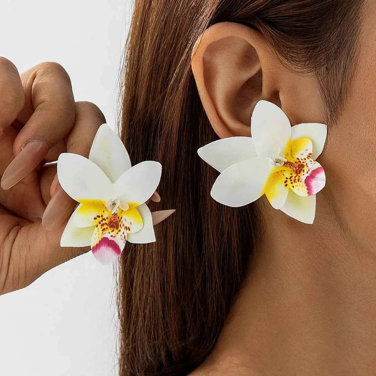 TEEK - Colorful Polyester Large Flowers Earrings JEWELRY theteekdotcom 06