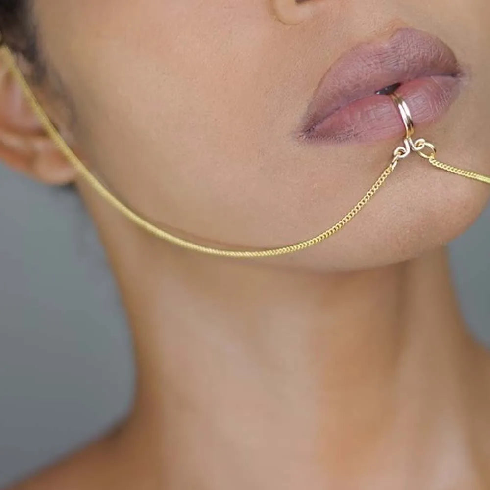TEEK - Empress Chained Lip Cuff JEWELRY theteekdotcom