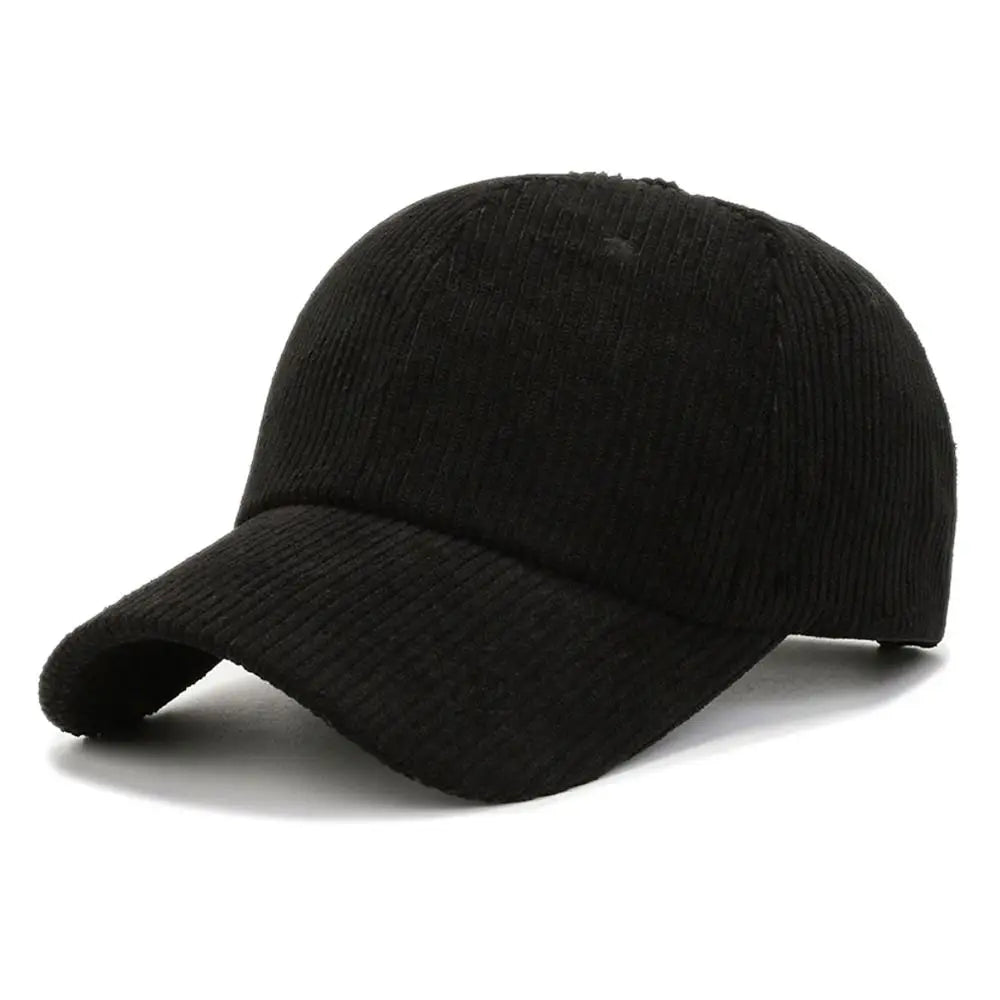 TEEK - Adjustable Corduroy Baseball Cap HAT theteekdotcom Black